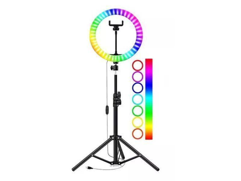 Aro De Luz Rgb Multicolor Con Control De 26cm -0