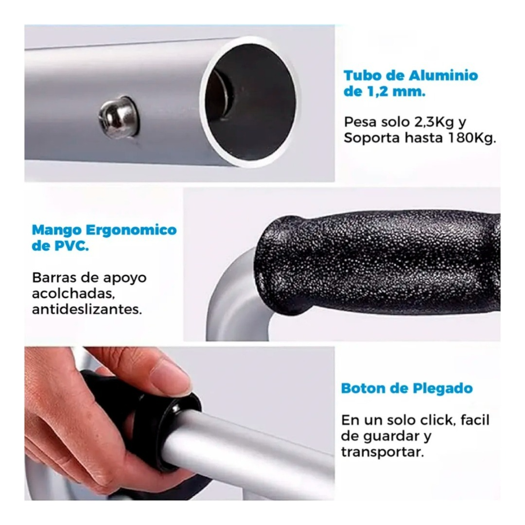 Andador Burrito Ortopédico Con Asiento Plegable Rueda 150kg-2