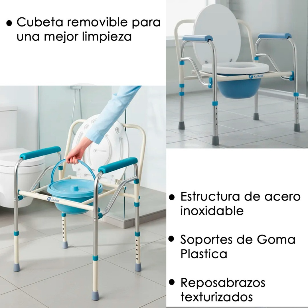 Silla De Baño Y Ducha 3 En 1 Portatil Con Balde 150kg-3