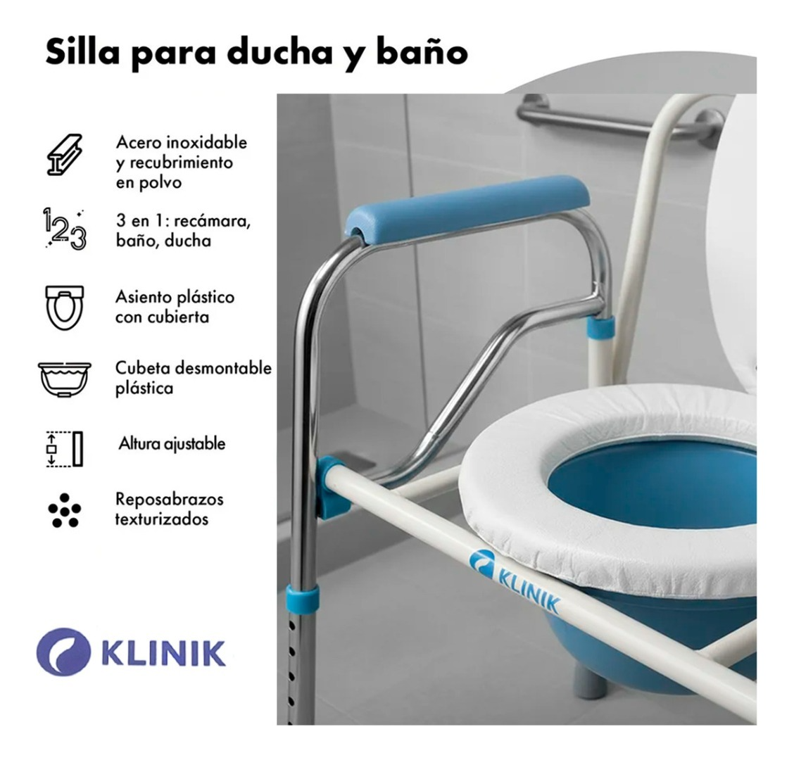 Silla De Baño Y Ducha 3 En 1 Portatil Con Balde 150kg-6