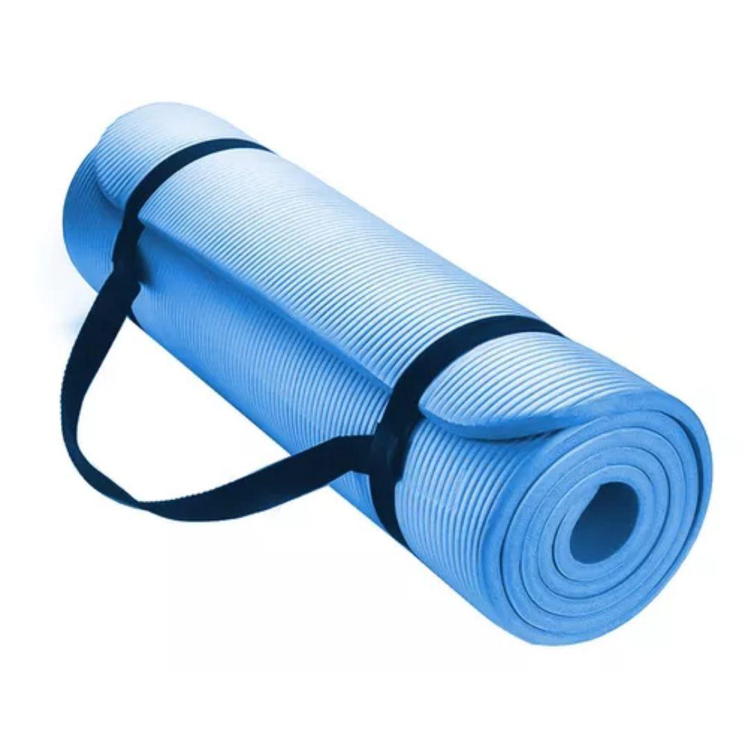 Mat Yoga 10 Mm Alfombra Resistente Gruesa Azul-0