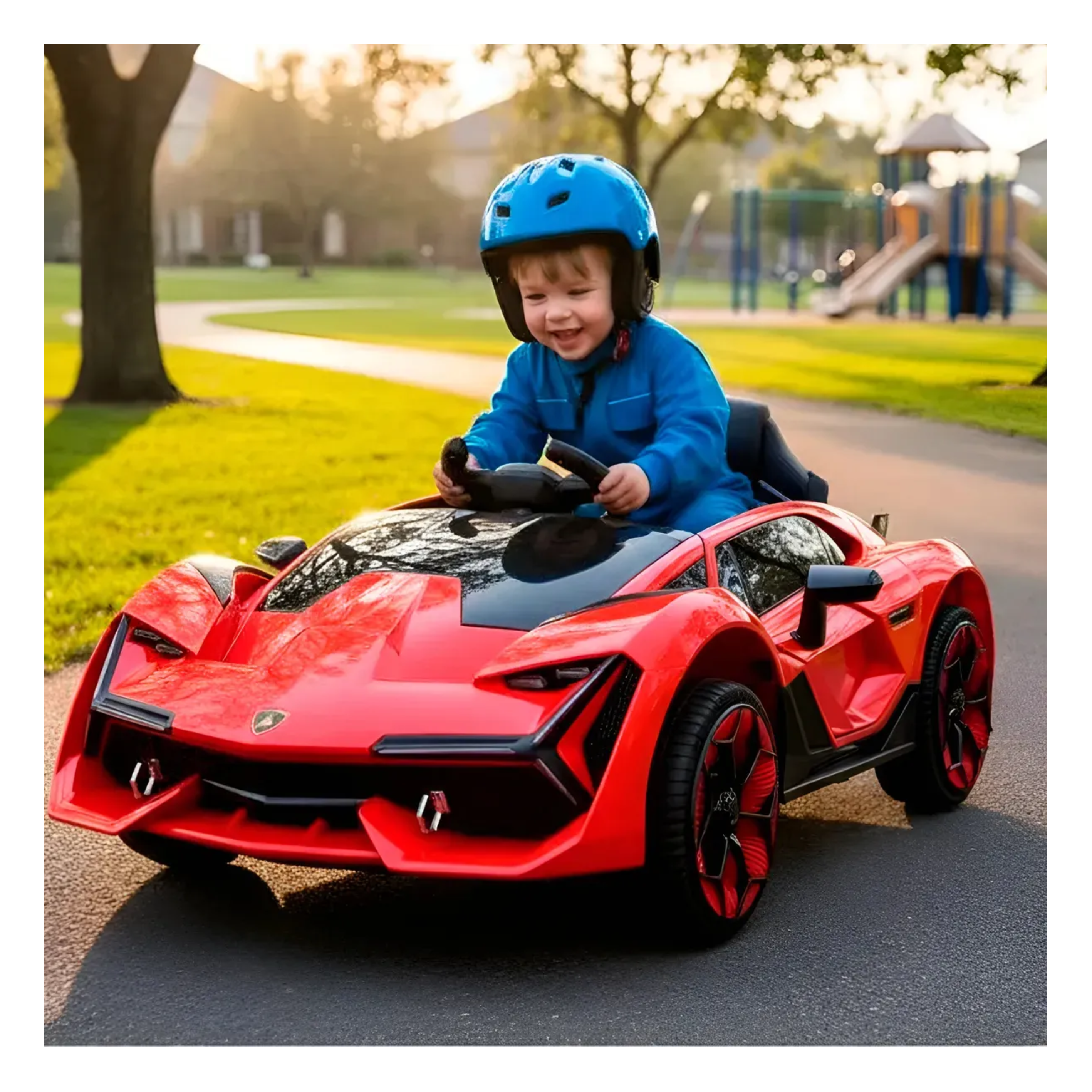 Auto Electrico Niños Lamborghini Lux Bateria Alta Duracion Rojo-5