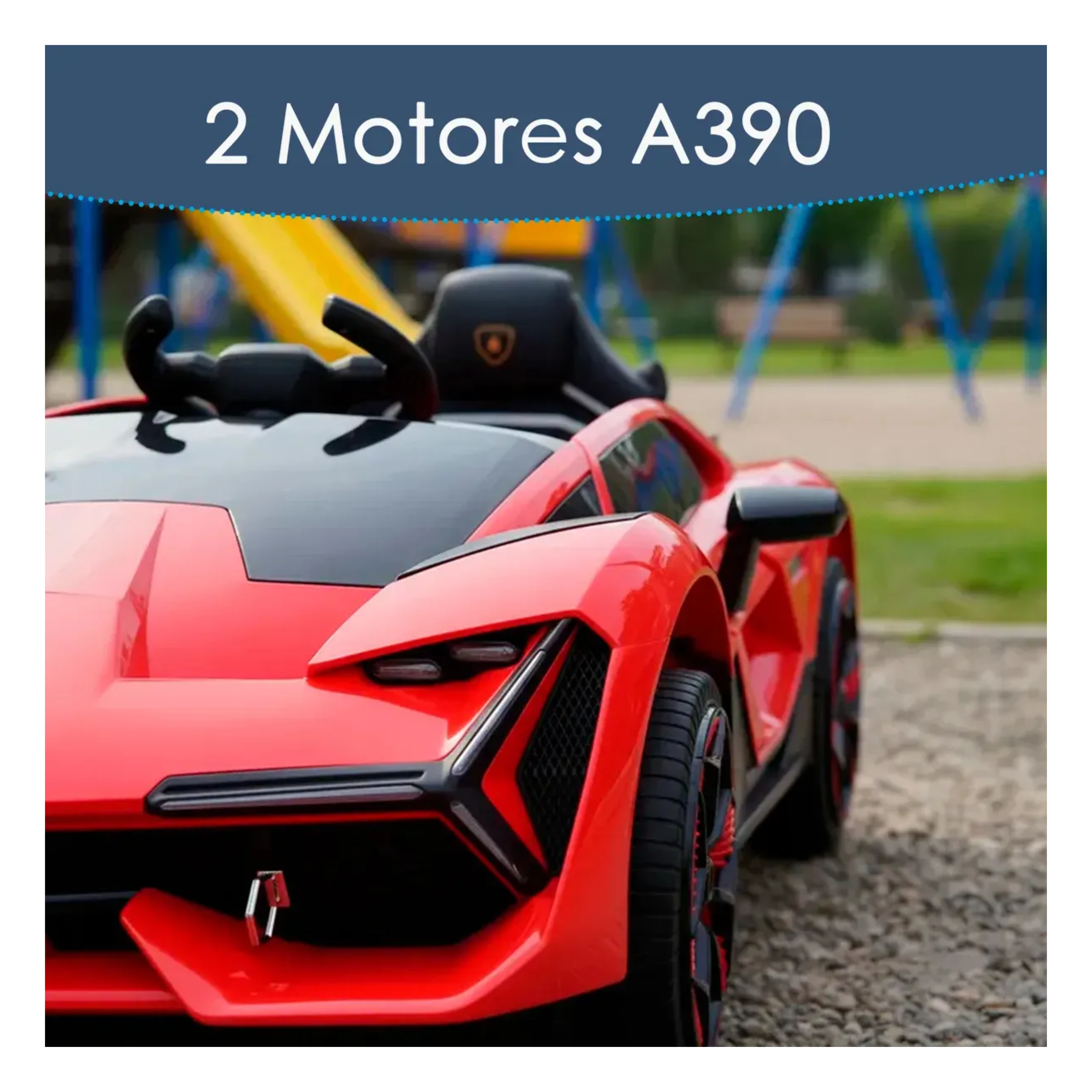 Auto Electrico Niños Lamborghini Lux Bateria Alta Duracion Rojo-6