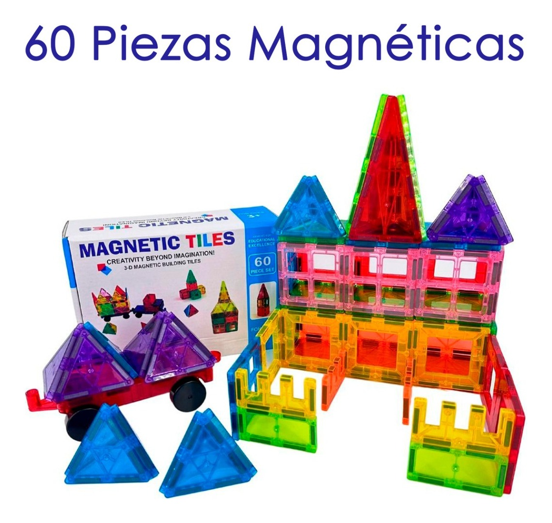 Bloques Magneticos Juego De Construccion 3-d  60 Translúcido-3