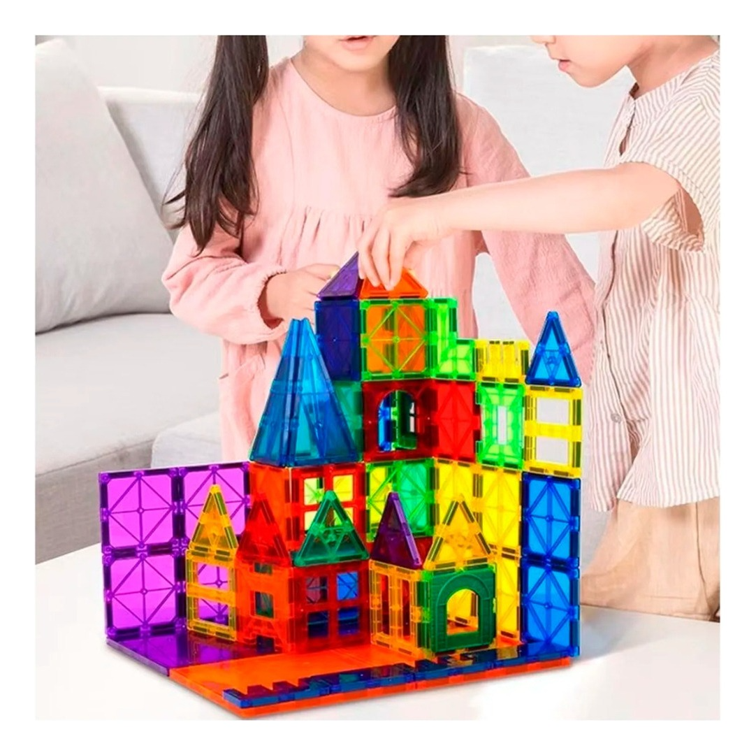 Bloques Magneticos Juego De Construccion 3-d  60 Translúcido-7