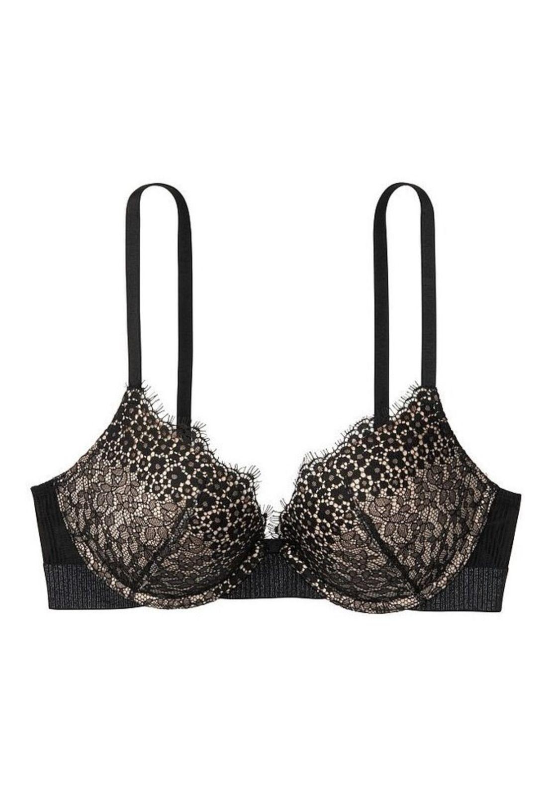 Sostén Push Up Encaje Negro 36d-0