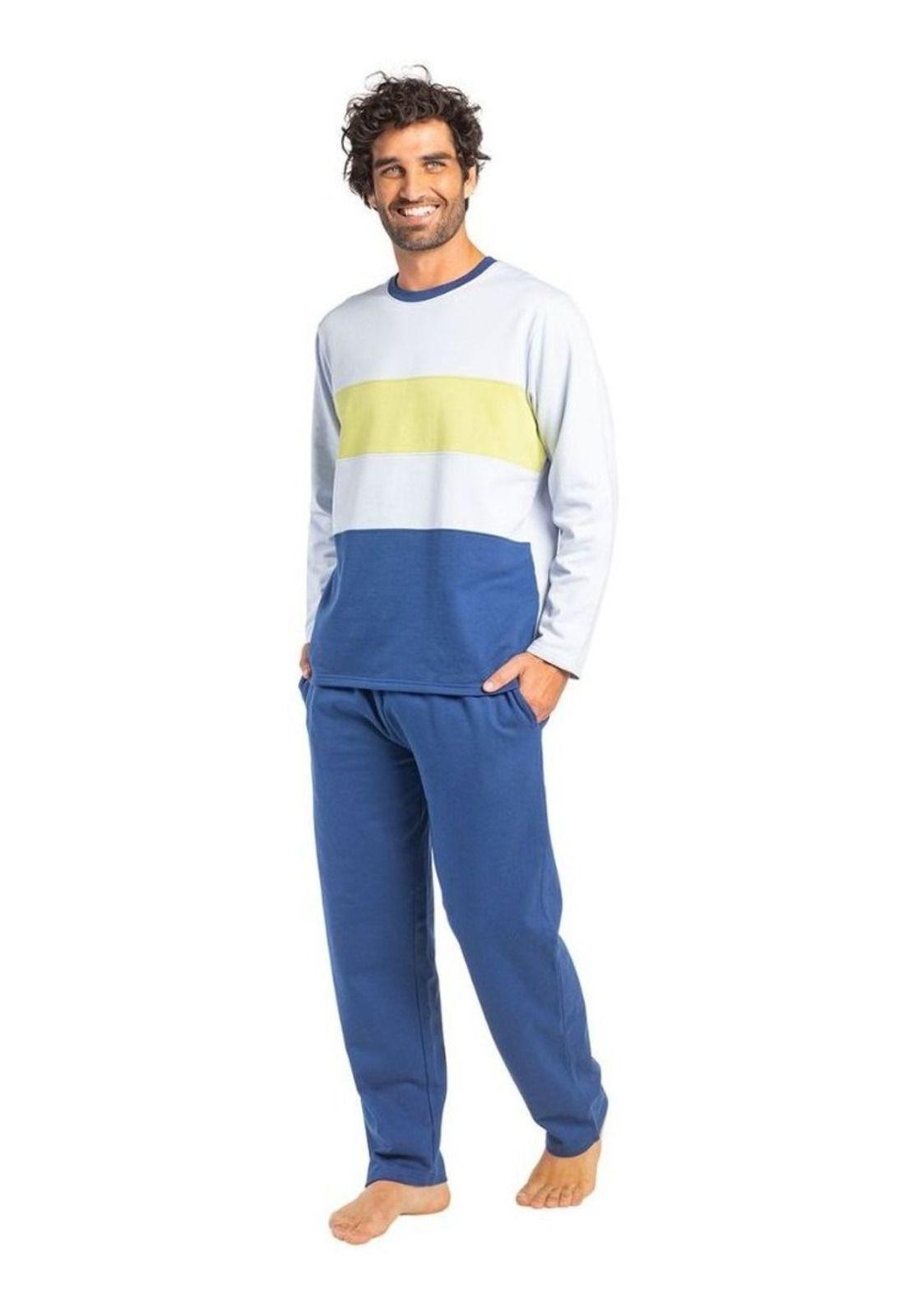 Pijama Largo Algodón Franelatalla M Mt30111-0