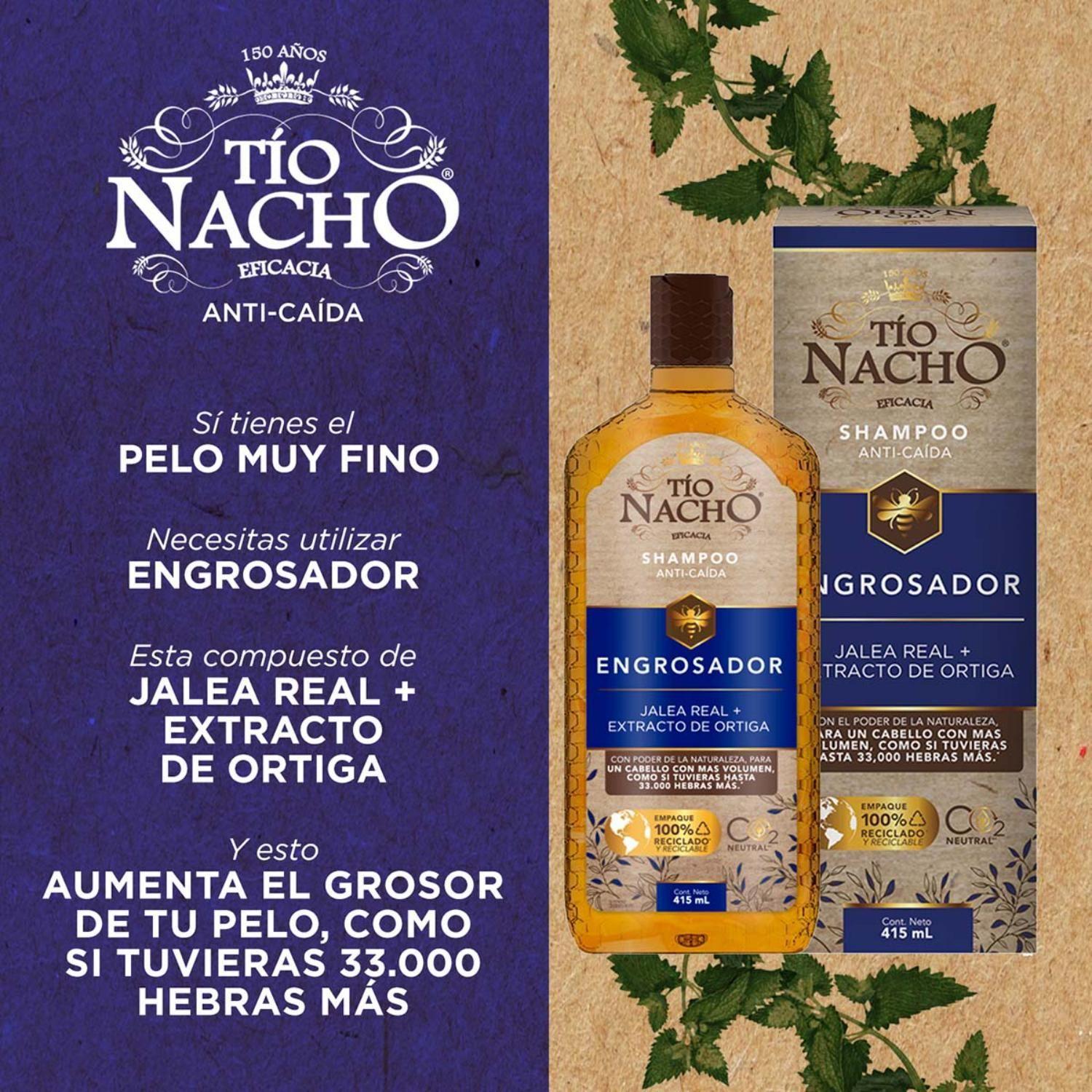 Pack Tío Nacho Engrosador 1 Shampoo + 1 Acondicionador C/u 415 ml-1