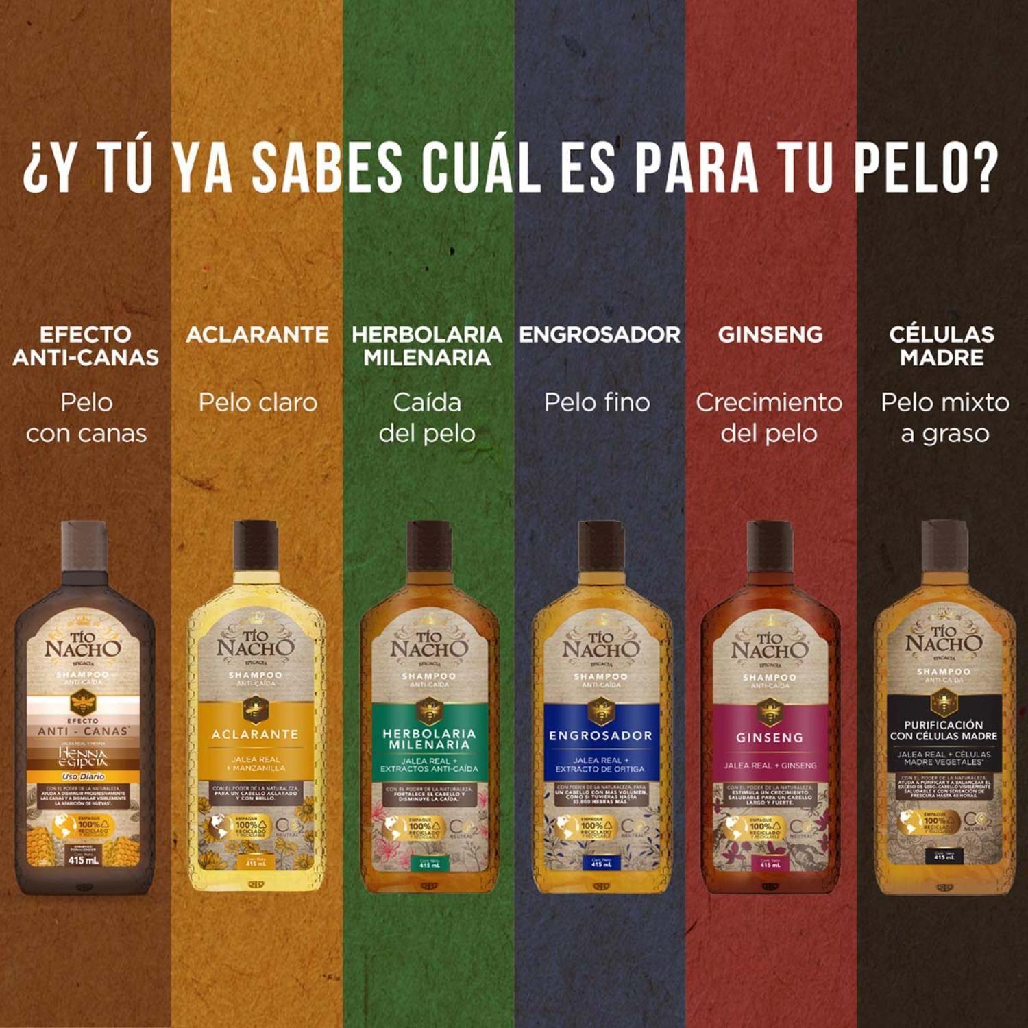 Pack Tío Nacho Engrosador 1 Shampoo + 1 Acondicionador C/u 415 ml-3