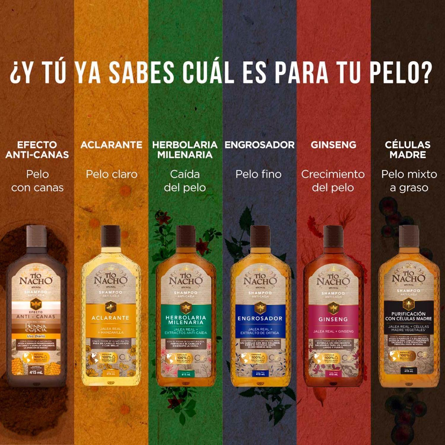 PACK TÍO NACHO ANTI CANAS SHAMPOO + ACONDICIONADOR 415ML C/U-3