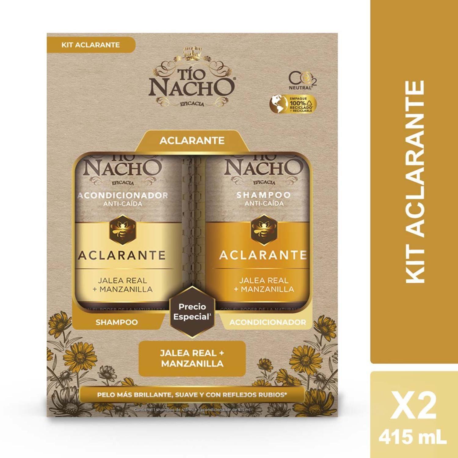 Pack Tío Nacho Aclarante 1 Shampoo + 1 Acondicionador C/u 415 ml-0