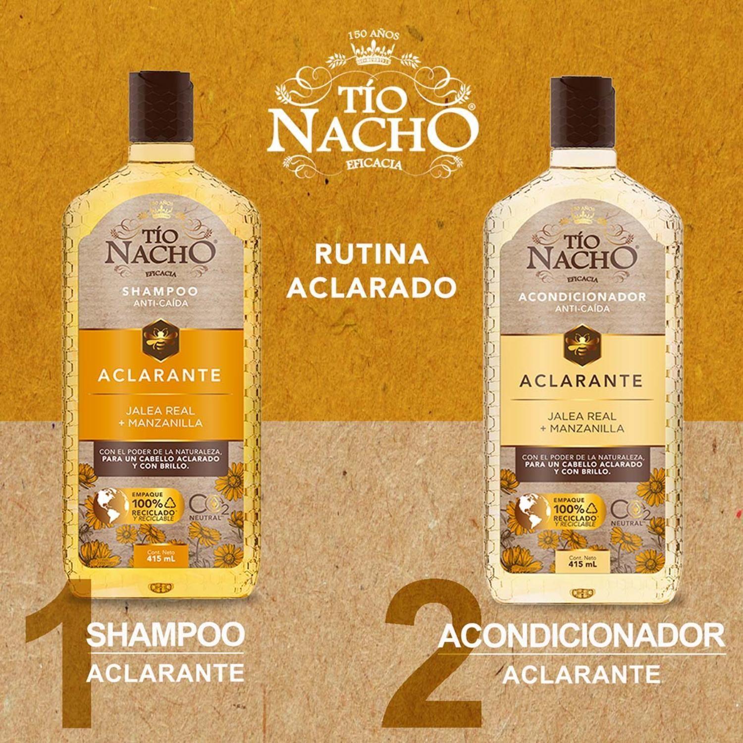 Pack Tío Nacho Aclarante 1 Shampoo + 1 Acondicionador C/u 415 ml-4