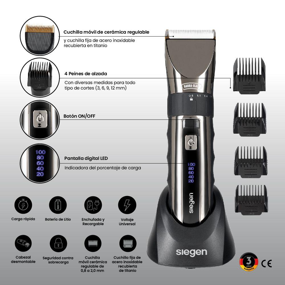 Cortapelos Trimmer SG-8650, Base Cargadora y Carga Rápida-6
