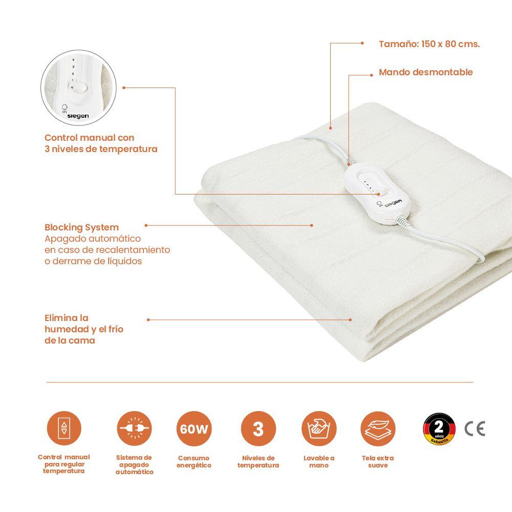 CALIENTA CAMA SIEGEN SG-5010 1 PLAZA (150 X 80 cms)-5