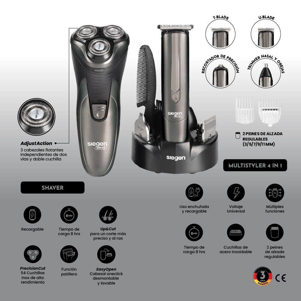 Set Cortapelos y Afeitadora SG-8440C01 4 en 1+Base Cargadora-5