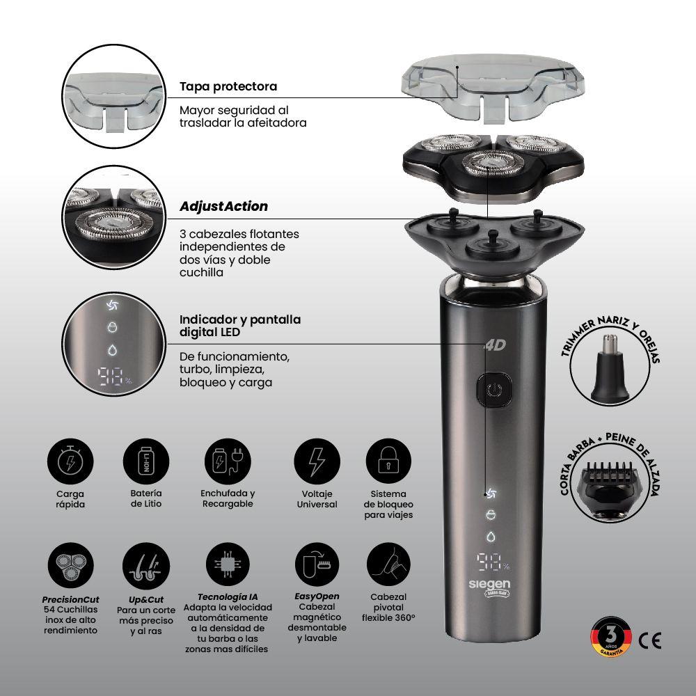 Afeitadora SG-7220 3 en 1 Uso Húmedo/Seco, 4D+Accesorios-5