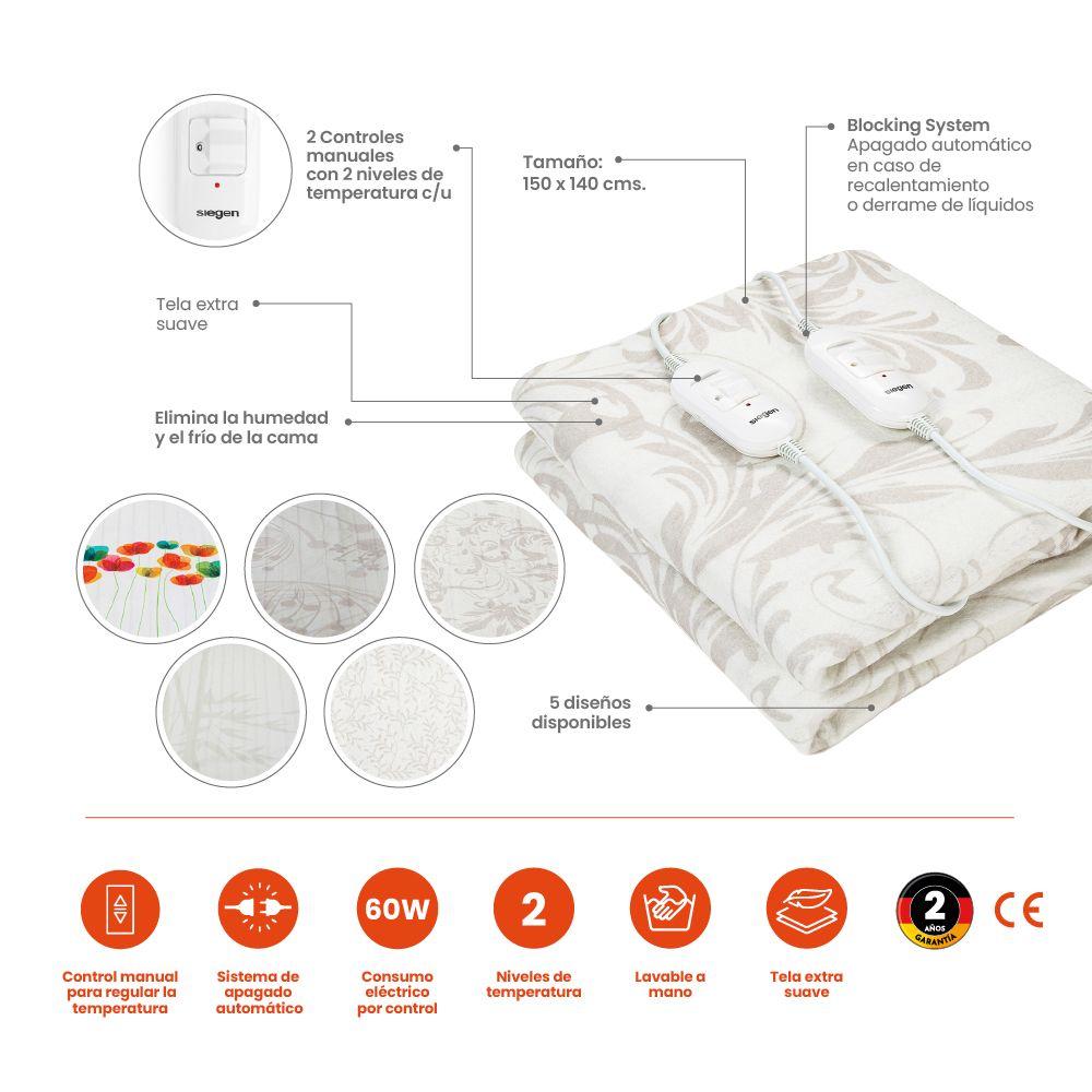 CALIENTA CAMA SIEGEN SG-5121D6 2 PLAZAS (150 X 140 cms)-5
