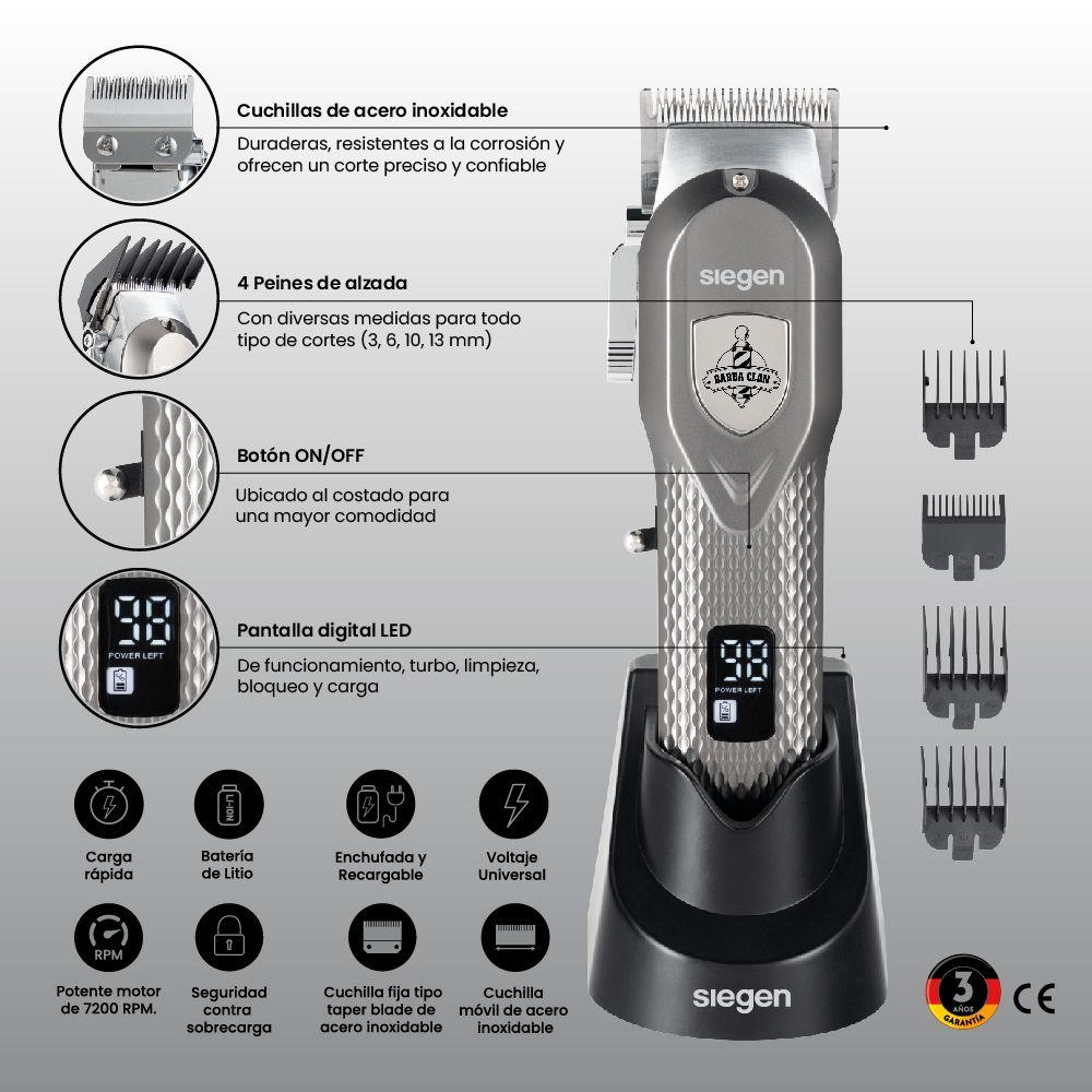 Cortapelos Clipper SG-8700 Rebajador Barba Carga Rápida+Base-3