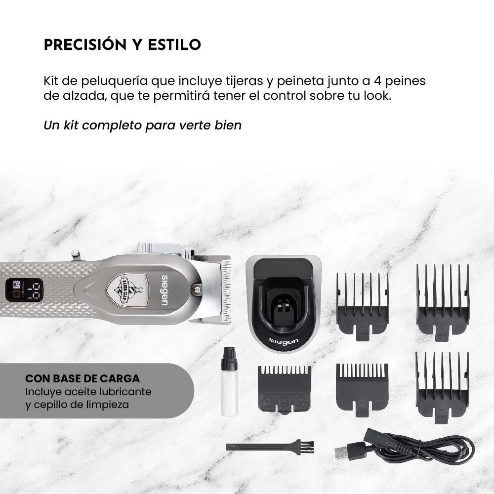 Cortapelos Clipper SG-8700 Rebajador Barba Carga Rápida+Base-6