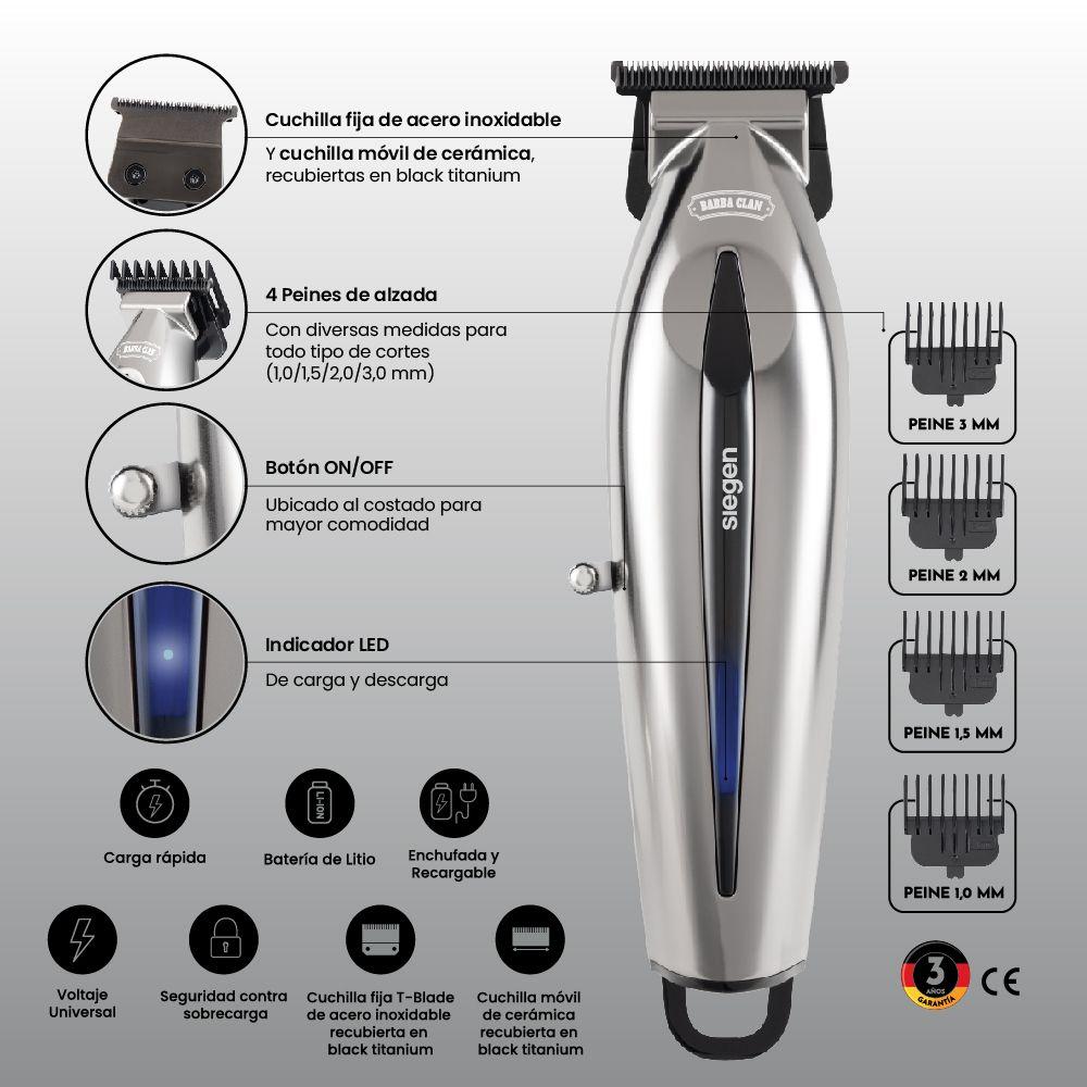 Cortapelos Trimmer SG-8605 con carga rápida y recargable-6