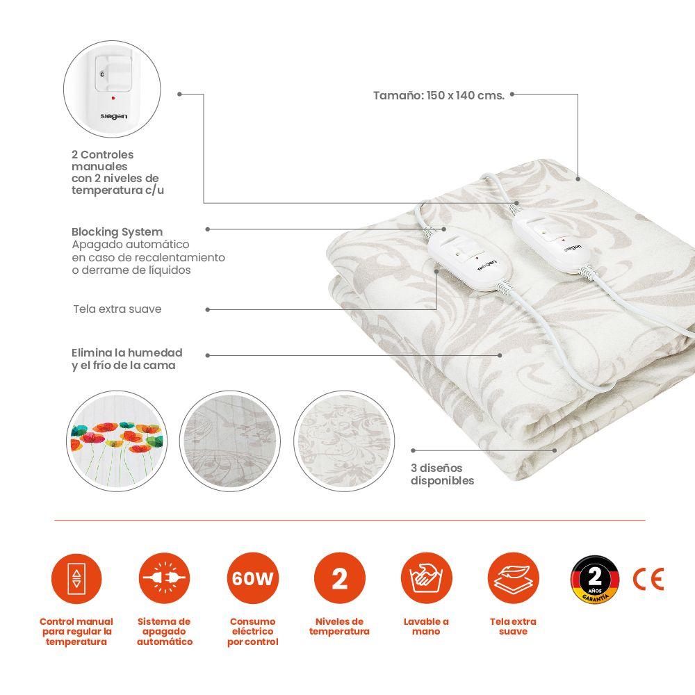 CALIENTA CAMA SIEGEN SG-5121D2 2 PLAZAS (150 X 140 cms)-3