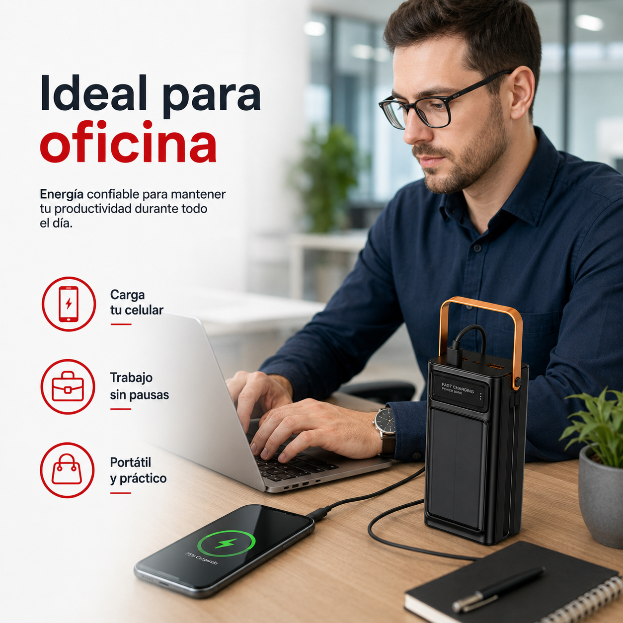 Cargador Bateria Externa 50000mah Powerbank Led Carga Solar-4
