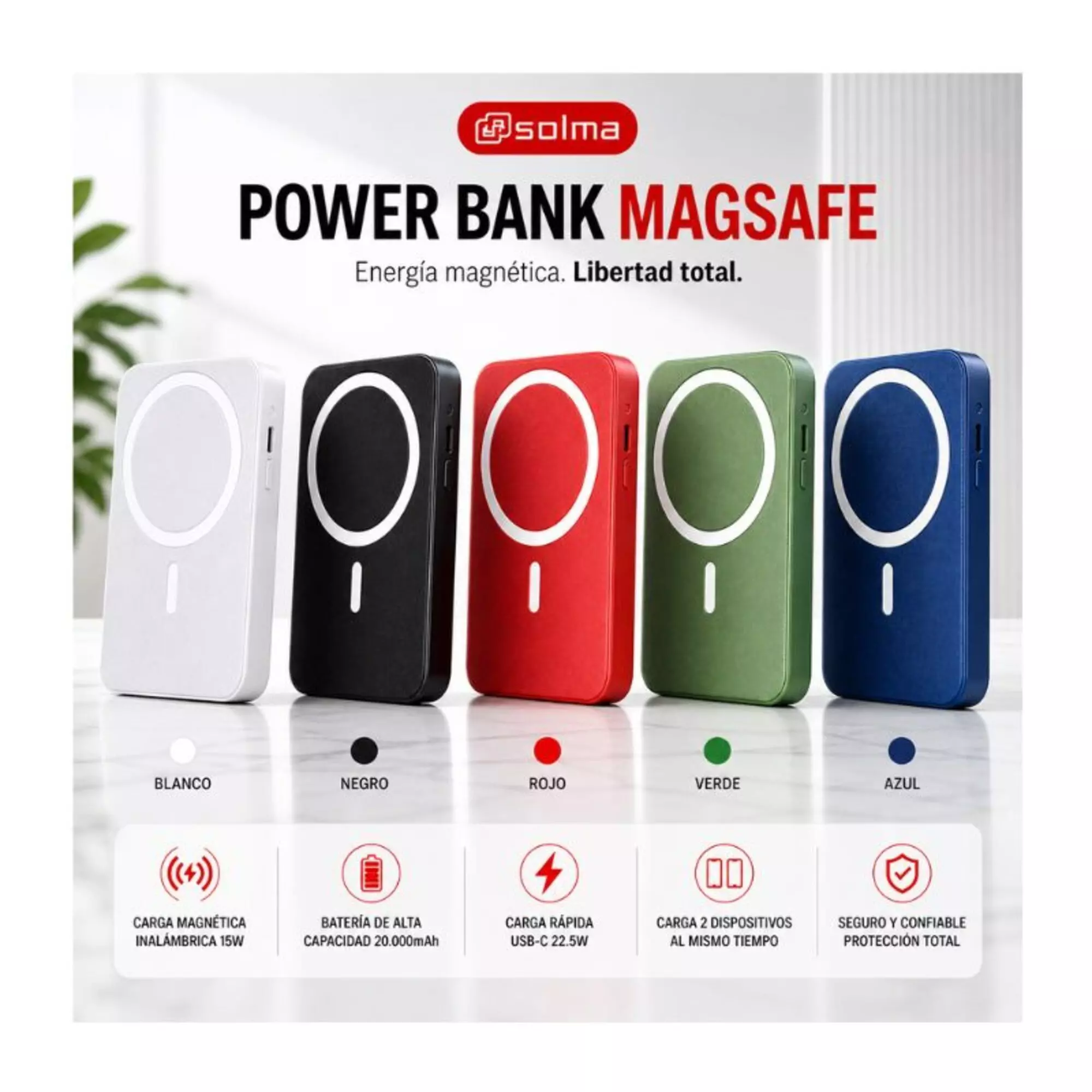 Batería Portátil Wireless 20.000mAh con Alineación Magnética Inteligente-1