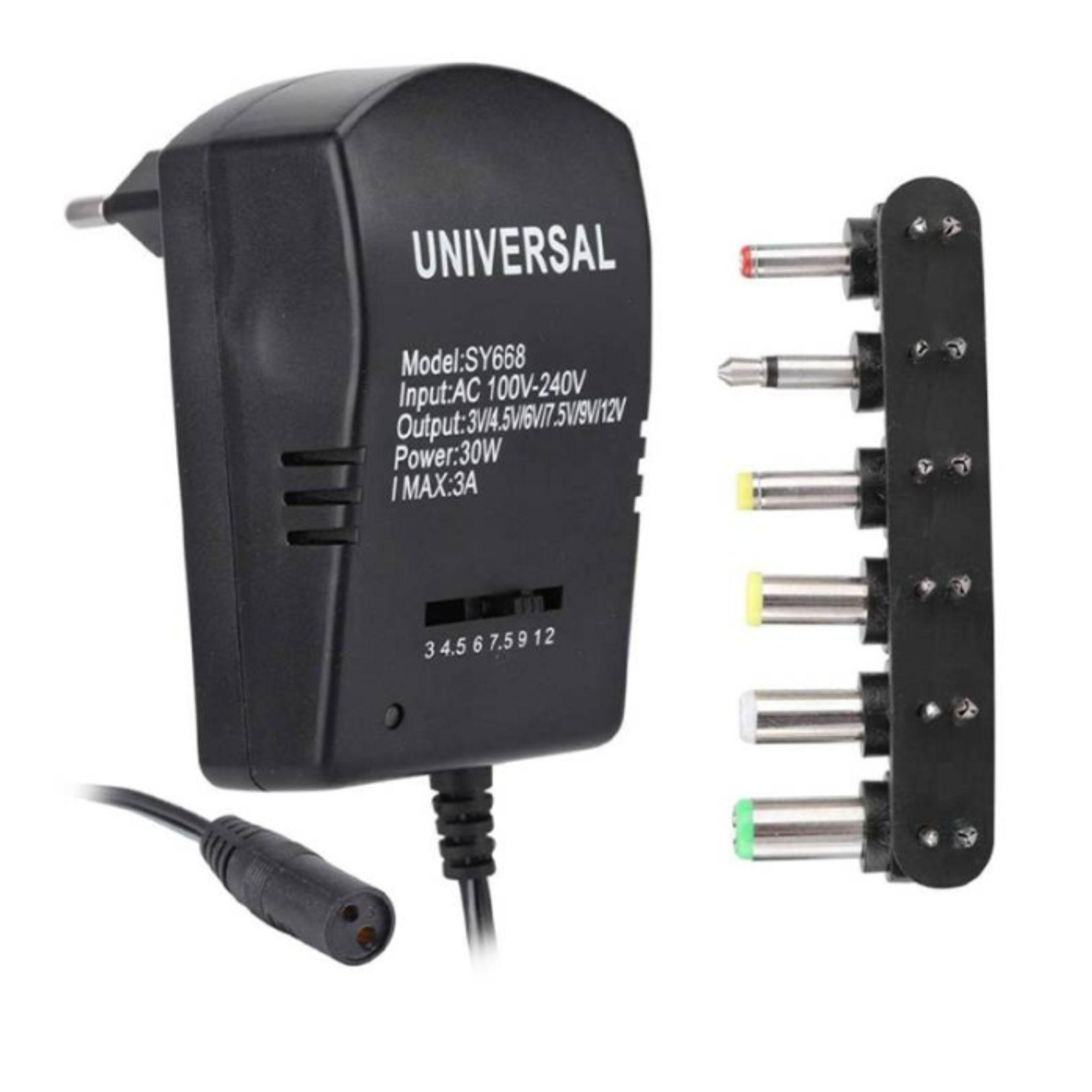 Transformador Universal 3-12V 30W + 6 Conectores-0