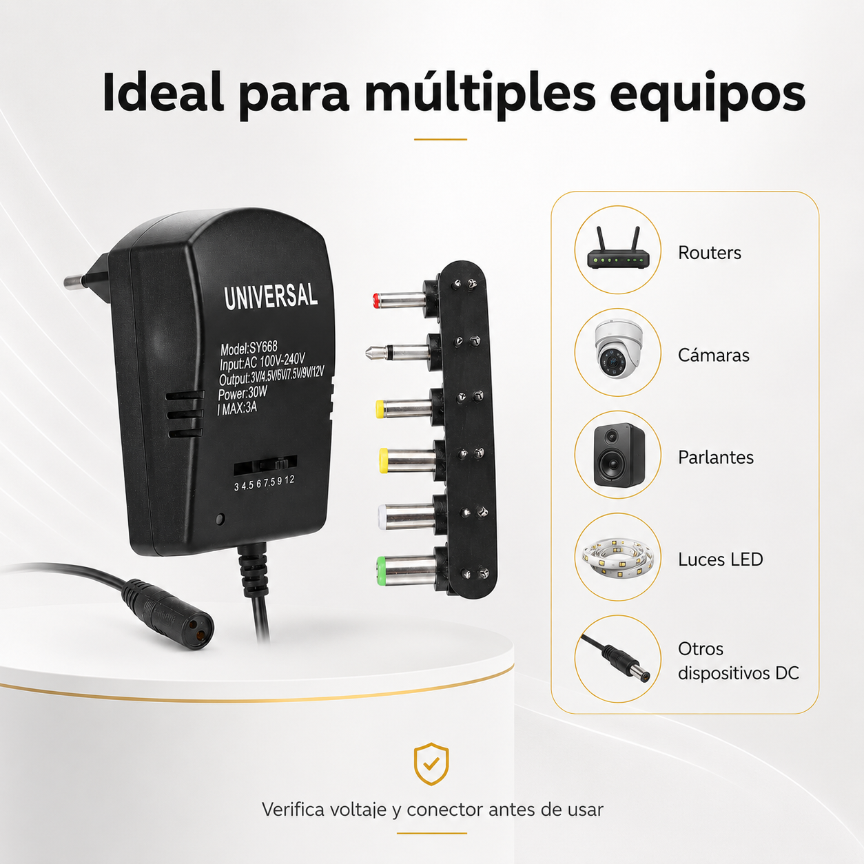 Transformador Universal 3-12V 30W + 6 Conectores-2