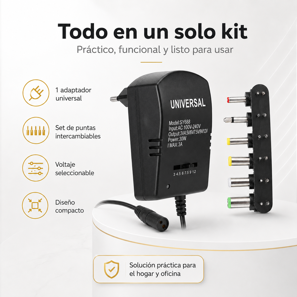 Transformador Universal 3-12V 30W + 6 Conectores-5