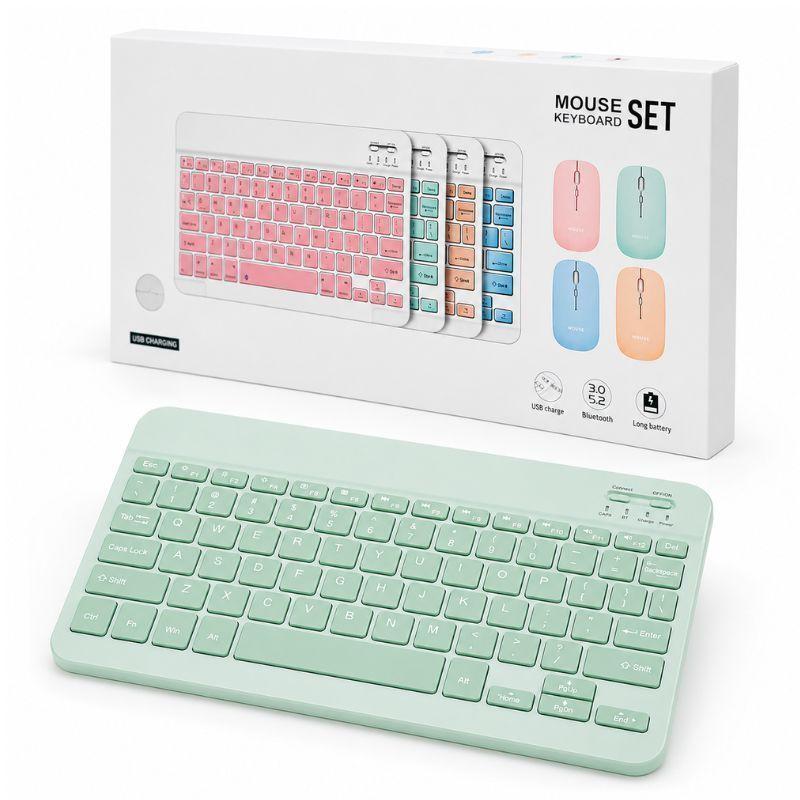 Kit Teclado Mouse compatible Tablet Android Slim Beige-0