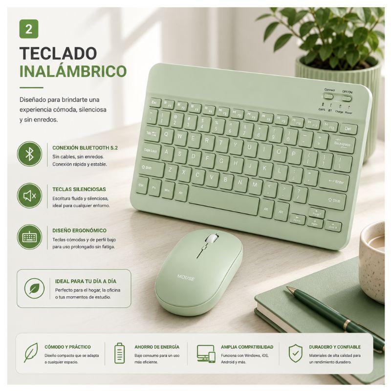 Kit Teclado Mouse compatible Tablet Android Slim Beige-1