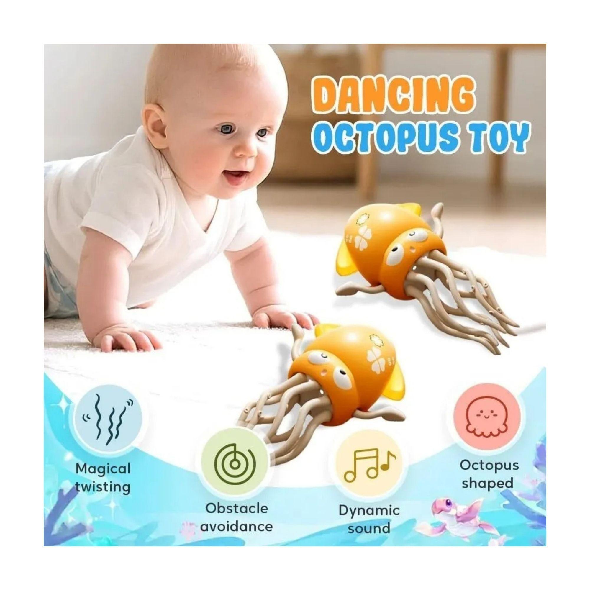 Pulpo Bailar Squid Toys Musical con luces para Niño Estimulador Amarillo-2