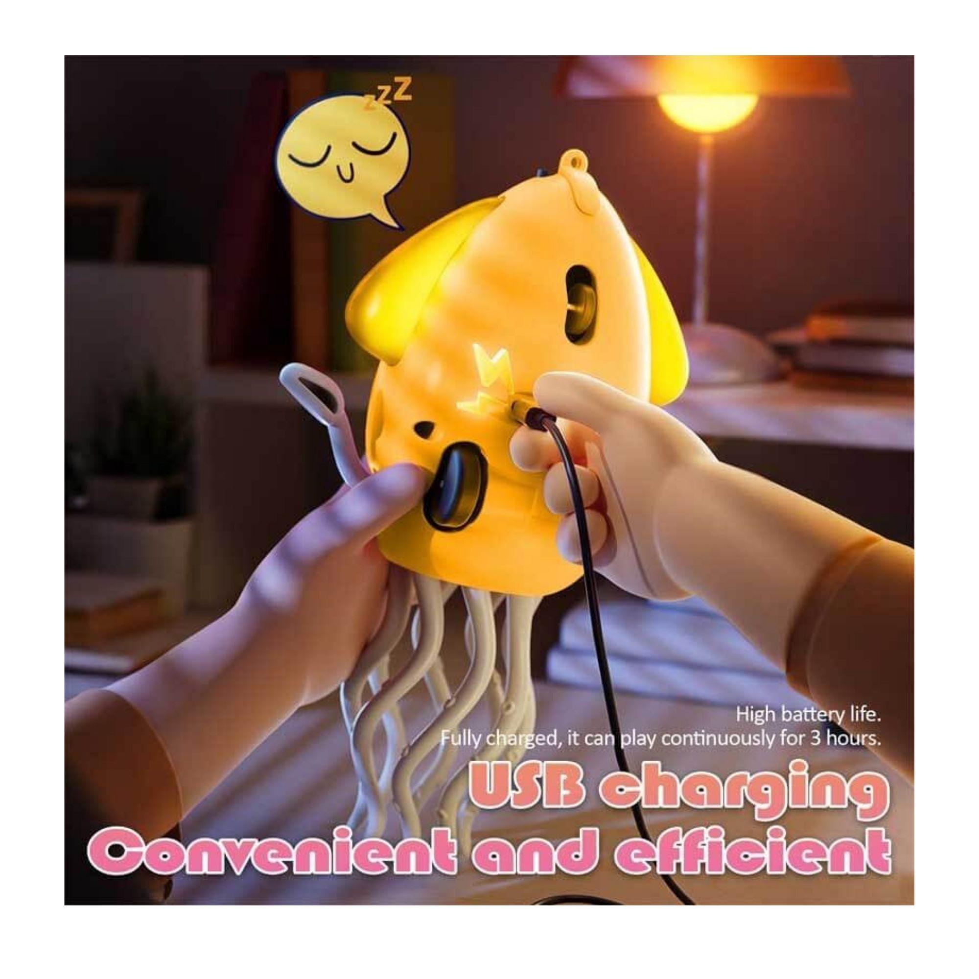 Pulpo Bailar Squid Toys Musical con luces para Niño Estimulador Amarillo-4