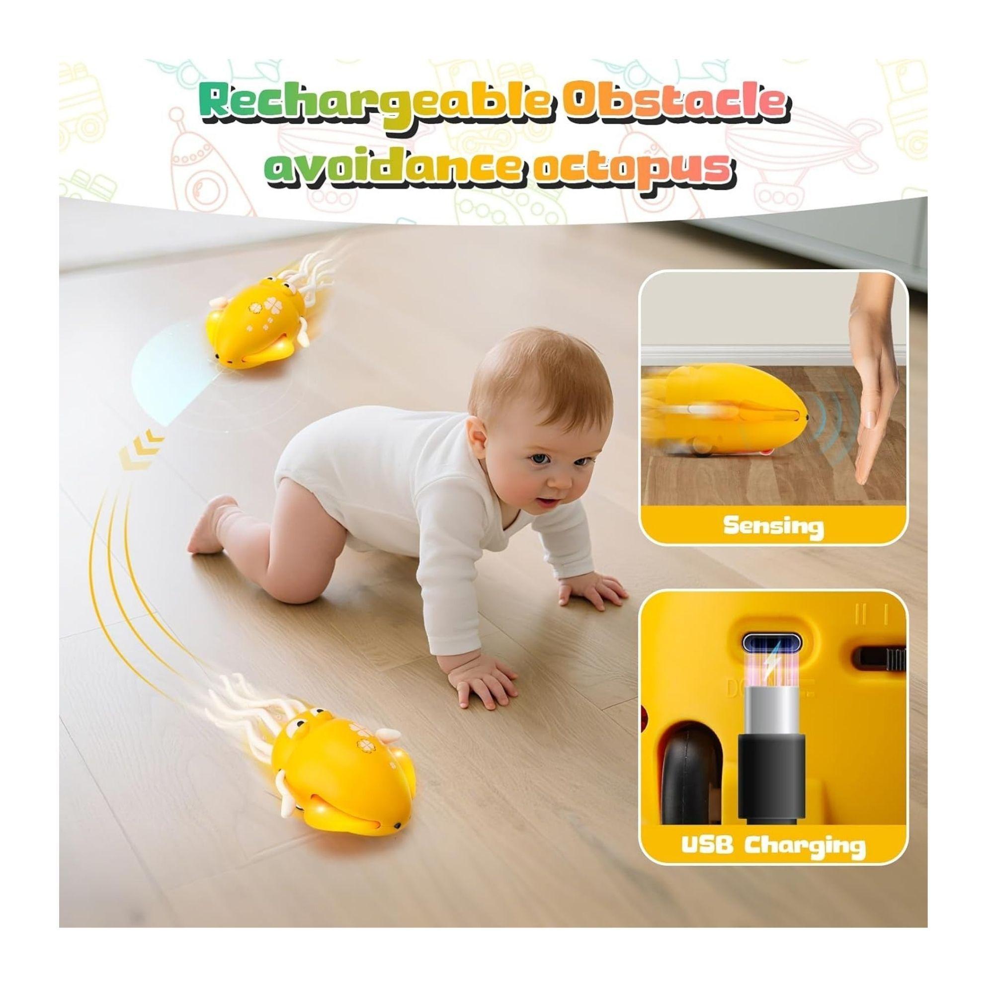 Pulpo Bailar Squid Toys Musical con luces para Niño Estimulador Amarillo-5