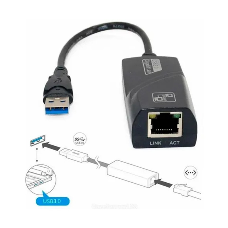 Adaptador tarjeta red USB 3.0 a Lan RJ45 Ethernet 1GB-2