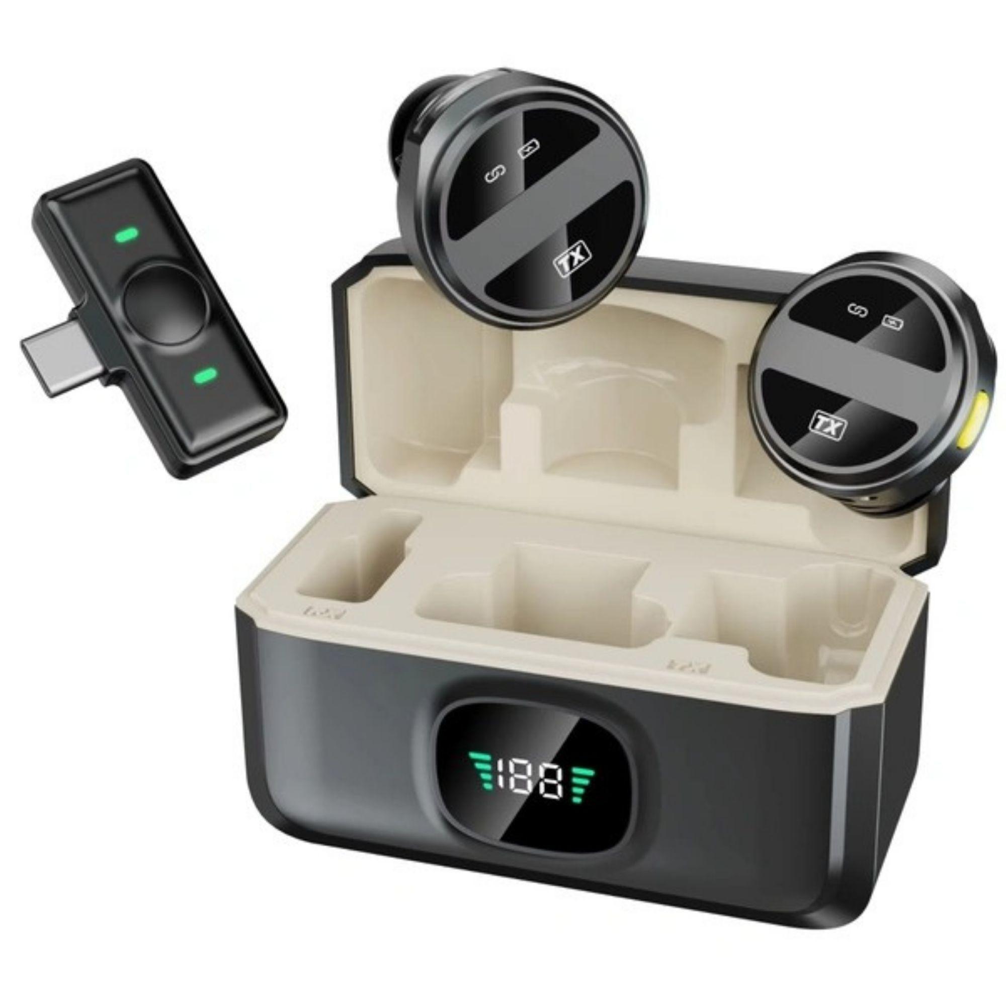 Micrófono Digital magnético portátil inalámbrico SX21 USB C Profesional-4