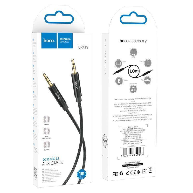 Cable Auxiliar Audio Jack 35mm Negro 1M-4