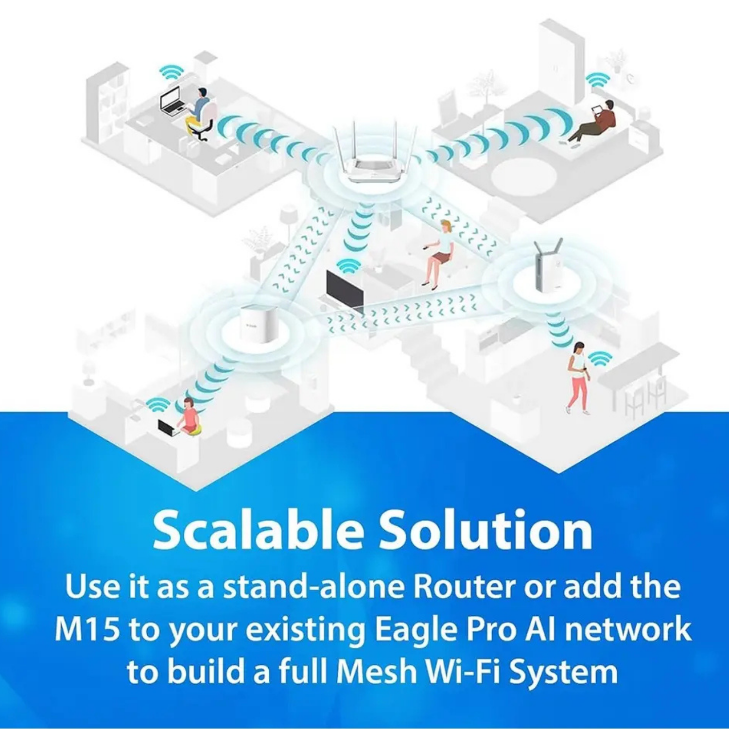 Router WiFi 6 Mesh D Link AX1500 Pack 2 Cobertura Total y Alta Velocidad-3