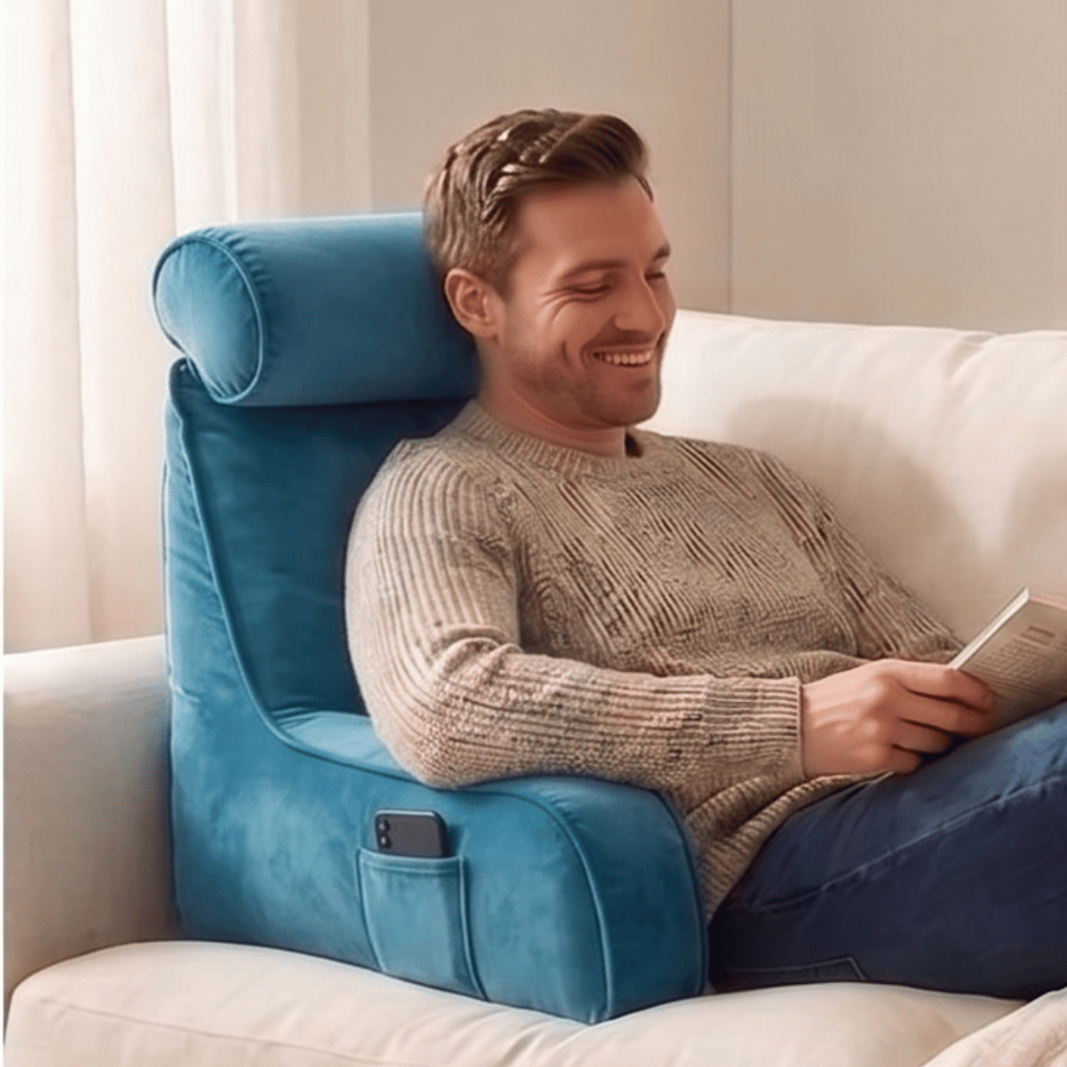 Cojin Memory Foam Reposaespalda Para Leer O Descansar-5