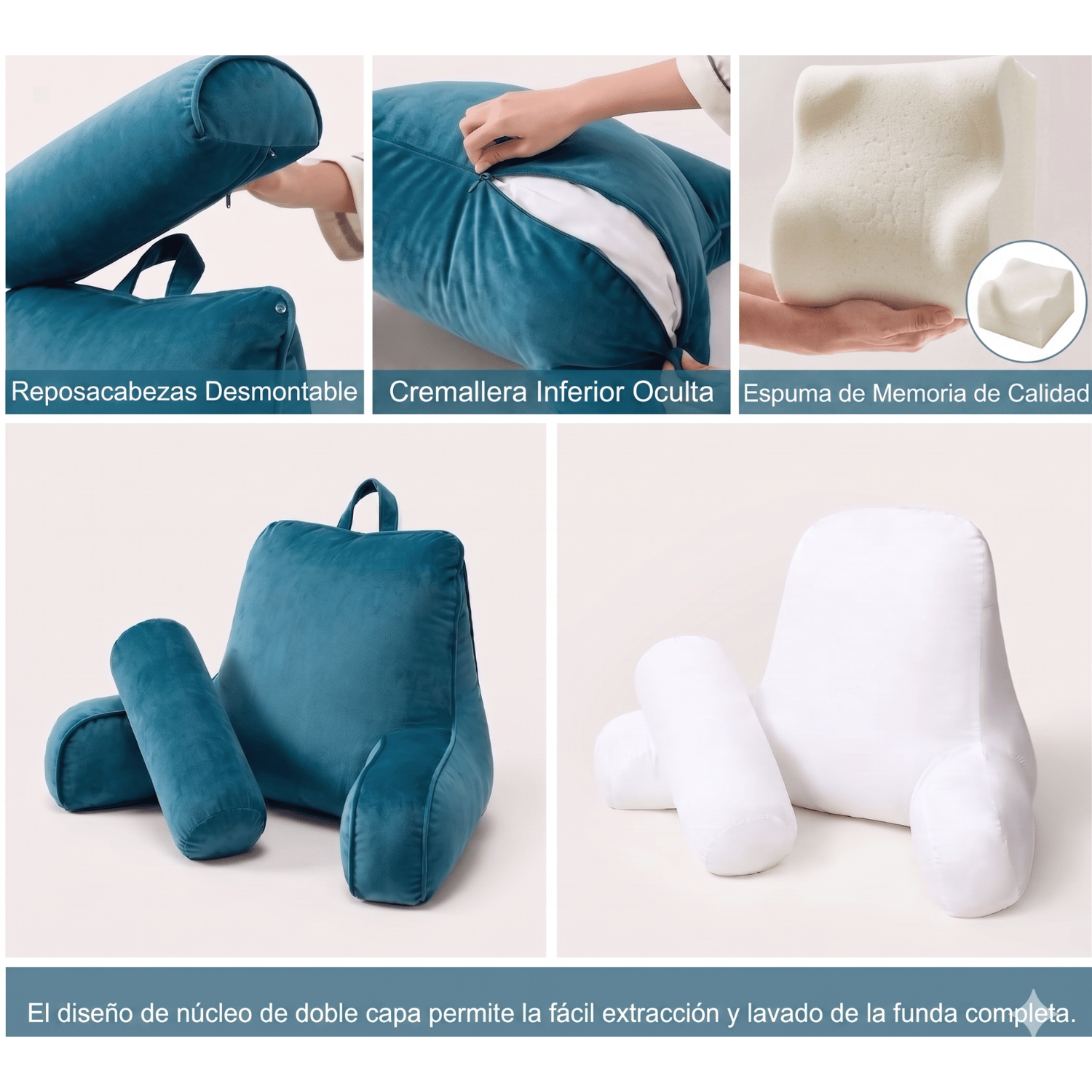 Cojin Memory Foam Reposaespalda Para Leer O Descansar-7
