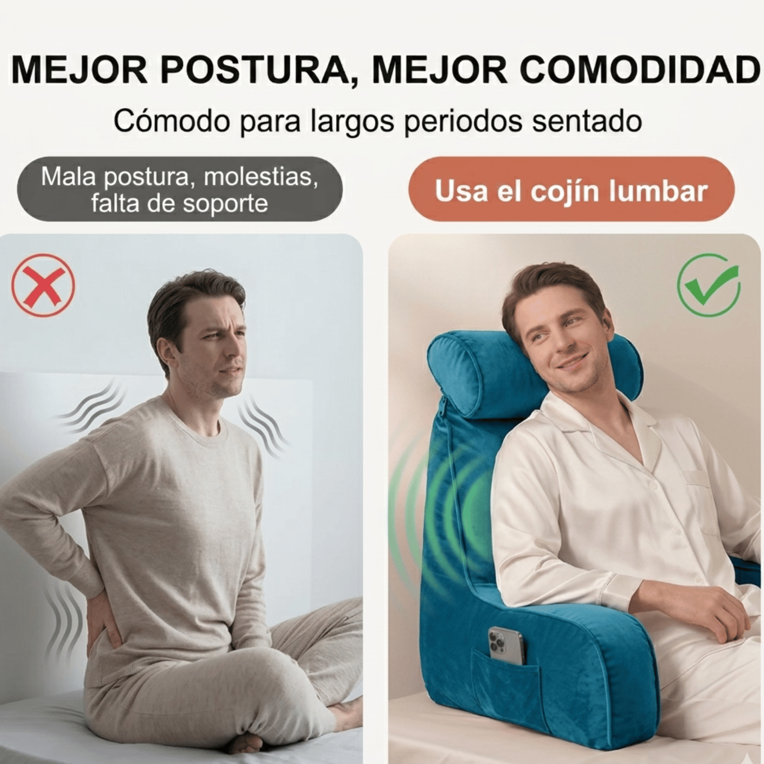 Cojin Memory Foam Reposaespalda Para Leer O Descansar-2