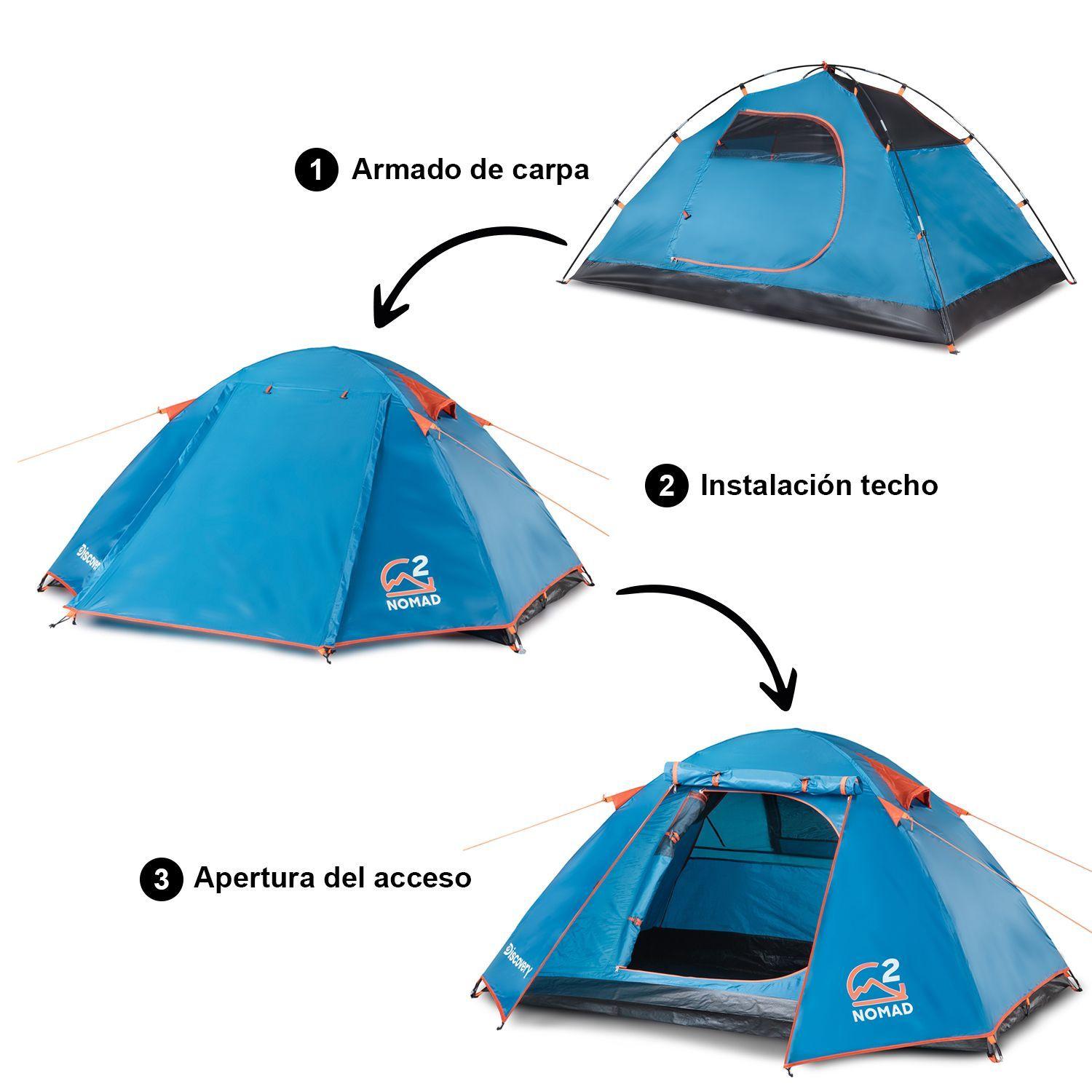 Carpa Camping 2 Personas Nomad Techo Largo 3000mm-4