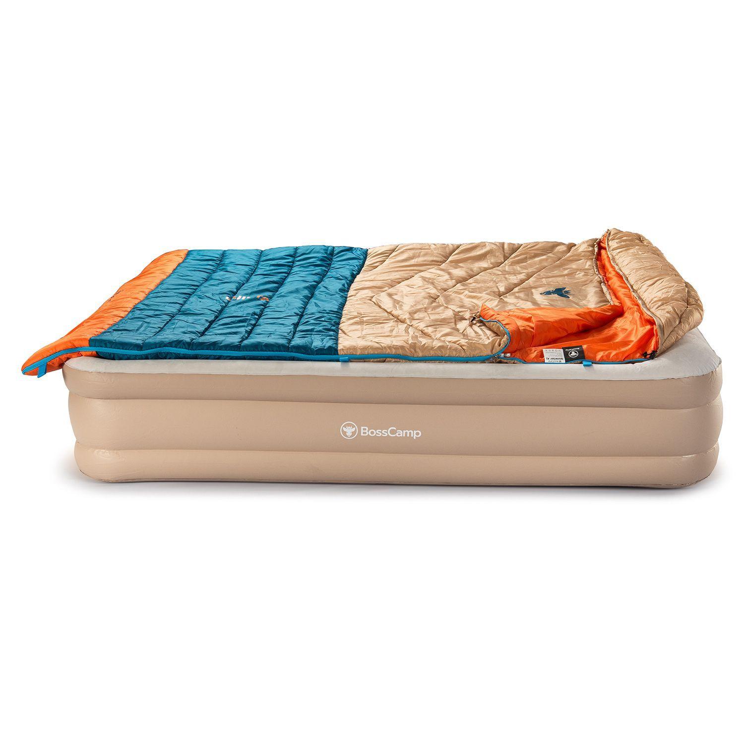 Colchón Cama Inflable Eléctrico Queen BossCamp 2 plazas Vinilo de alta resistencia Beige-4
