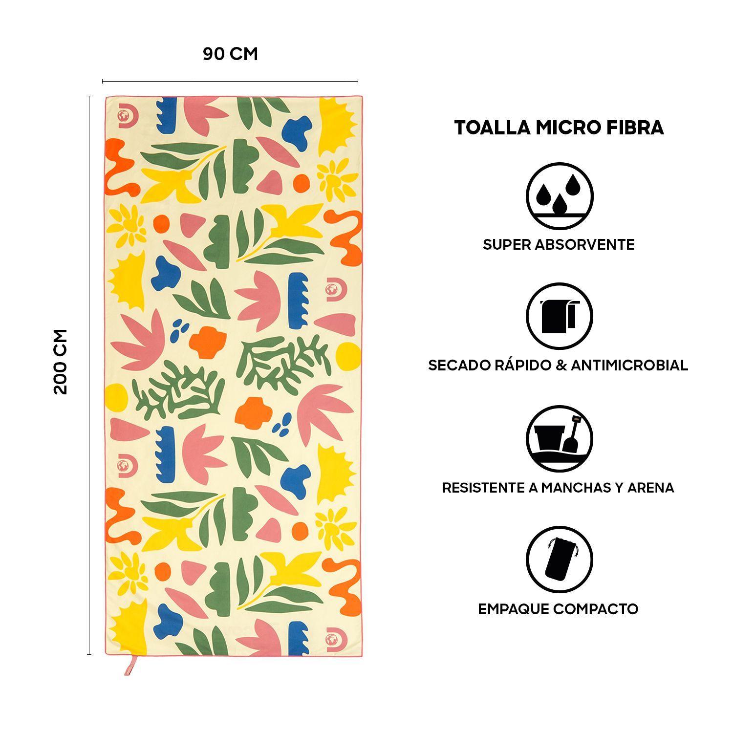 Toalla Microfibra grande Beach - Flowers Discovery (90 x 200)-2