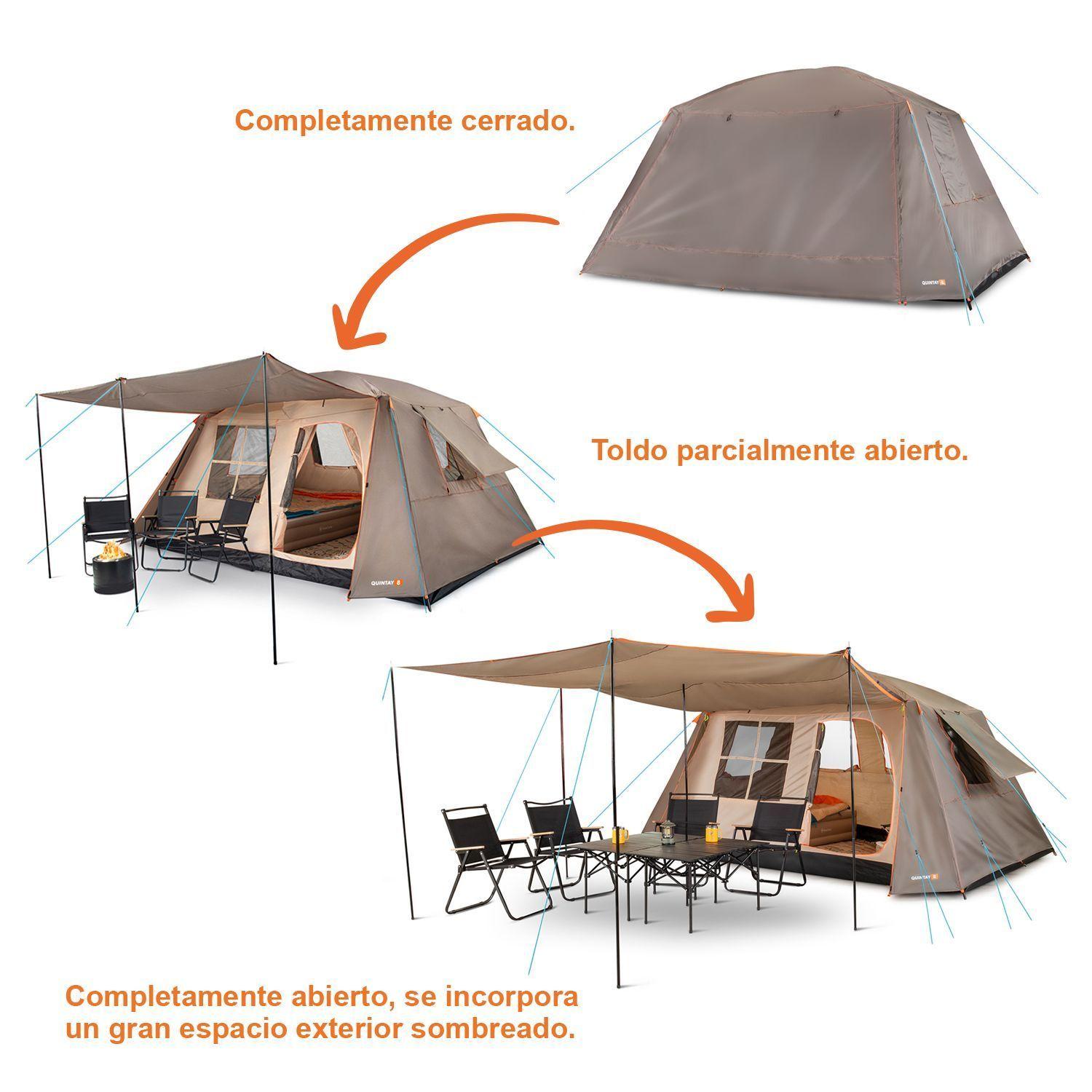Carpa Quintay 8 Personas Bosscamp 3000 Mm Cubre Techo Largo Toldo Extendio-5