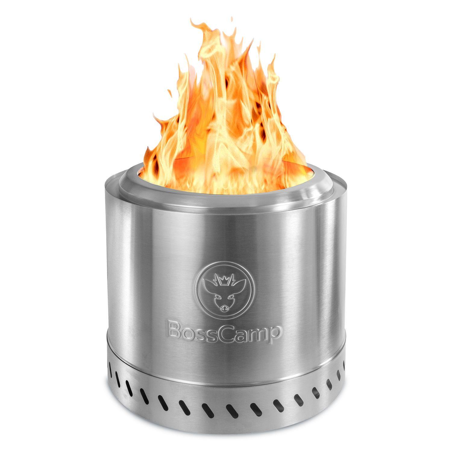 Brasero Fogón FireBoss Terraza Exterior Sin Humo 35Cm Silver BossCamp-1