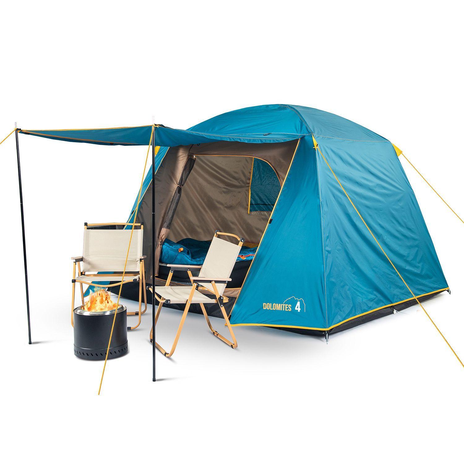 Carpa Camping Dolomites 4, 4 personas techo largo 3000 mm doble toldo-0