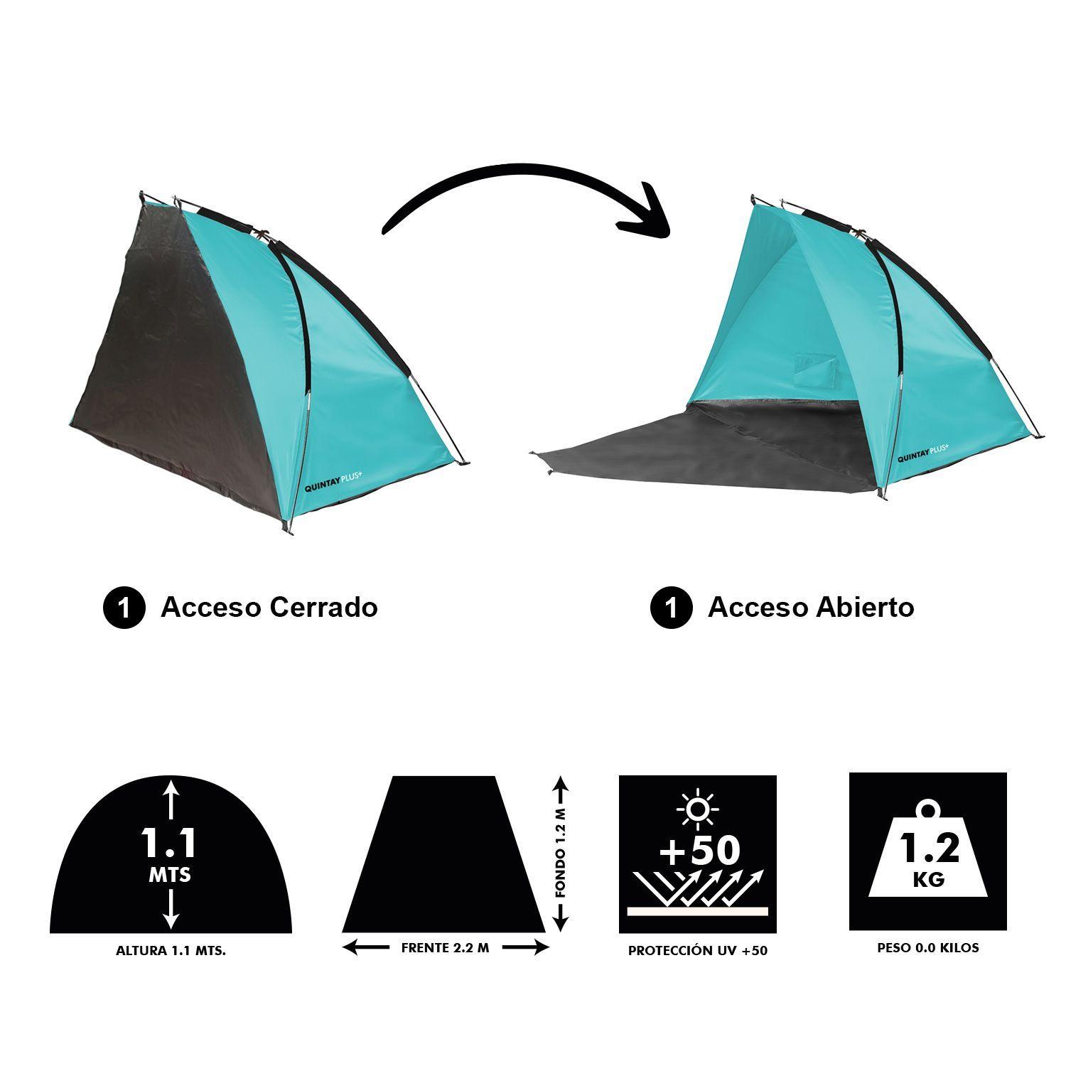 Carpa Paraviento De Playa Quintay Plus Con Filtro UV 50+-7