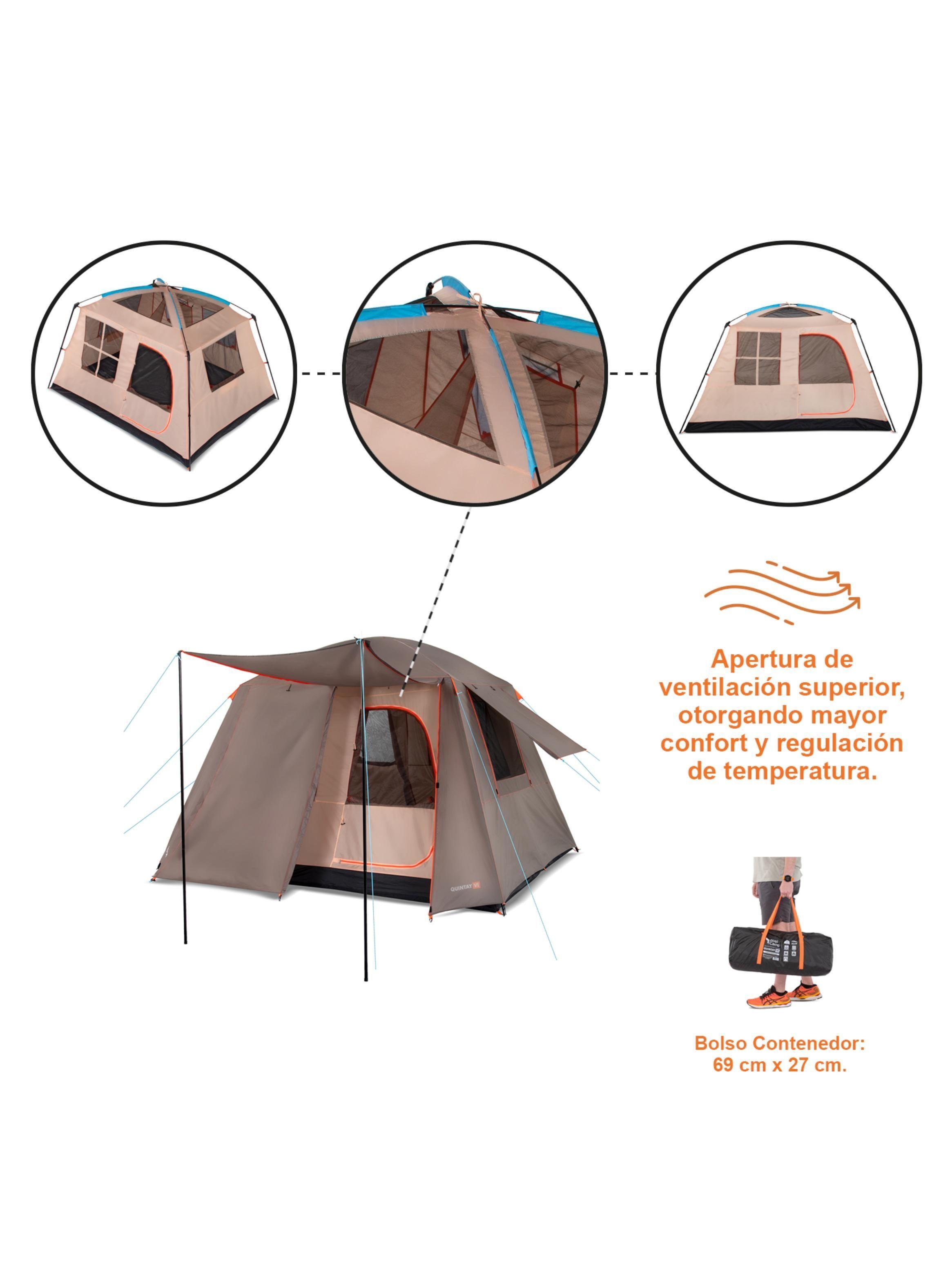 Carpa Quintay Vi 6 Personas Bosscamp 3000 Mm Cubre Techo Largo-3
